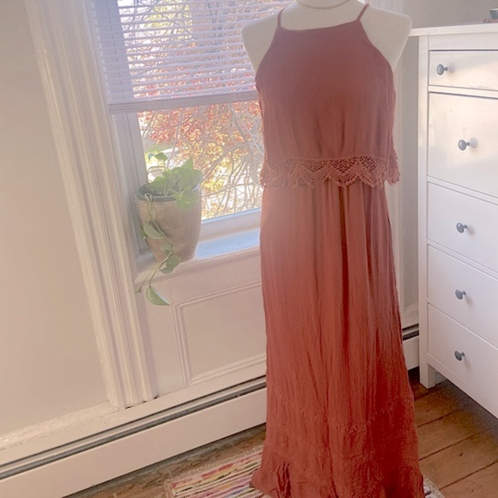 Francesca’s Maxi Dress with Lace Overlay